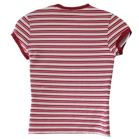 No Boundaries Red , White Pink and Green Short Sleeve T-shirt Junior Size 7-9 - Picture 2 of 8